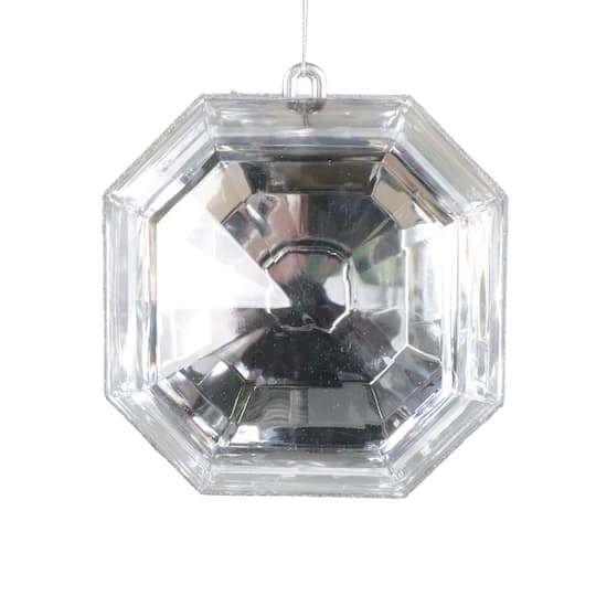 Vickerman 6" Square Glitter Jewel Ornaments, 2ct. in Silver | Michaels®